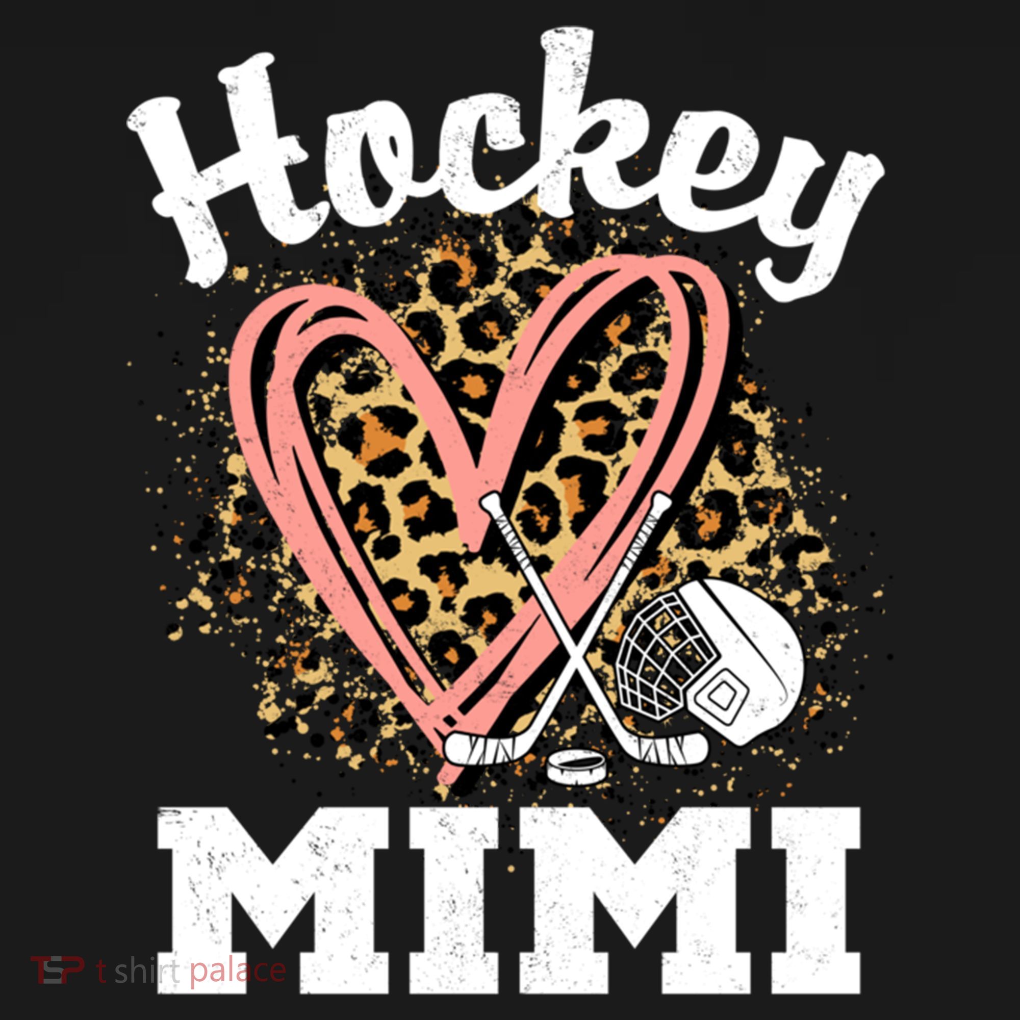 Hockey Mimi Leopard Heart Ice Hockey Grandma Great Gift Ornament