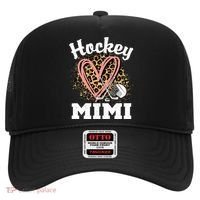 Hockey Mimi Leopard Heart Ice Hockey Grandma Great Gift Hat thumb 0