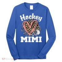 Hockey Mimi Leopard Heart Ice Hockey Grandma Great Gift Long Sleeve Shirt thumb 0