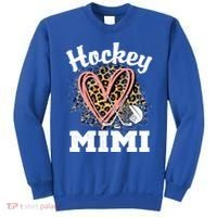 Hockey Mimi Leopard Heart Ice Hockey Grandma Great Gift Sweatshirt thumb 0