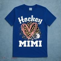 Hockey Mimi Leopard Heart Ice Hockey Grandma Great Gift T-Shirt thumb 5