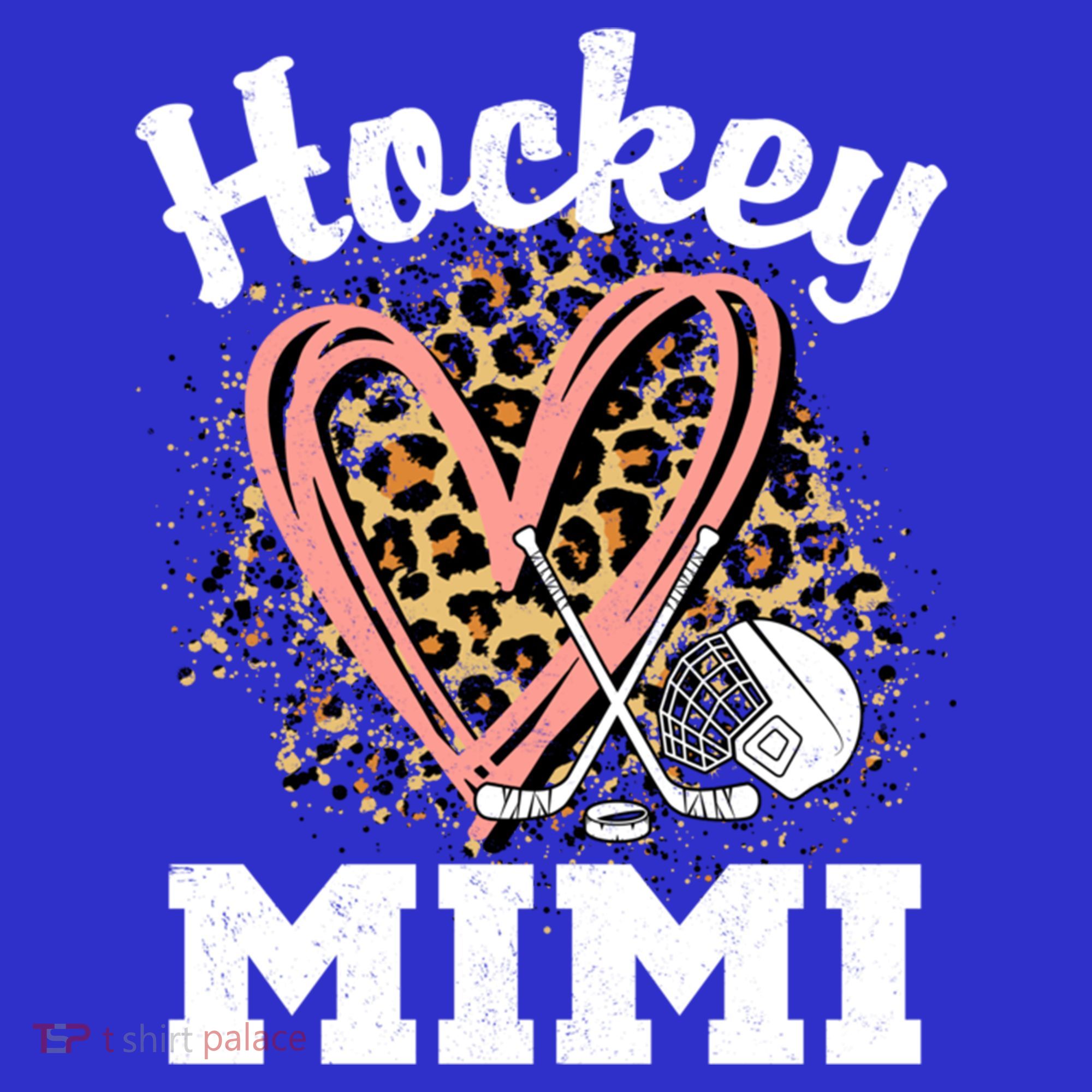 Hockey Mimi Leopard Heart Ice Hockey Grandma Great Gift Mousepad