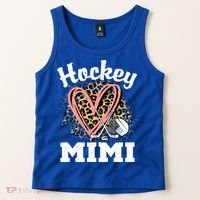 Hockey Mimi Leopard Heart Ice Hockey Grandma Great Gift Tank Top thumb 2