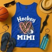 Hockey Mimi Leopard Heart Ice Hockey Grandma Great Gift Tank Top thumb 4