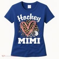 Hockey Mimi Leopard Heart Ice Hockey Grandma Great Gift Women's T-Shirt thumb 0