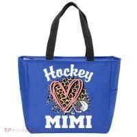 Hockey Mimi Leopard Heart Ice Hockey Grandma Great Gift Tote Bag thumb 0