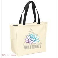 Heavily Meditated Lotus Minimalist Meditation Spiritual Gift Tote Bag thumb 2