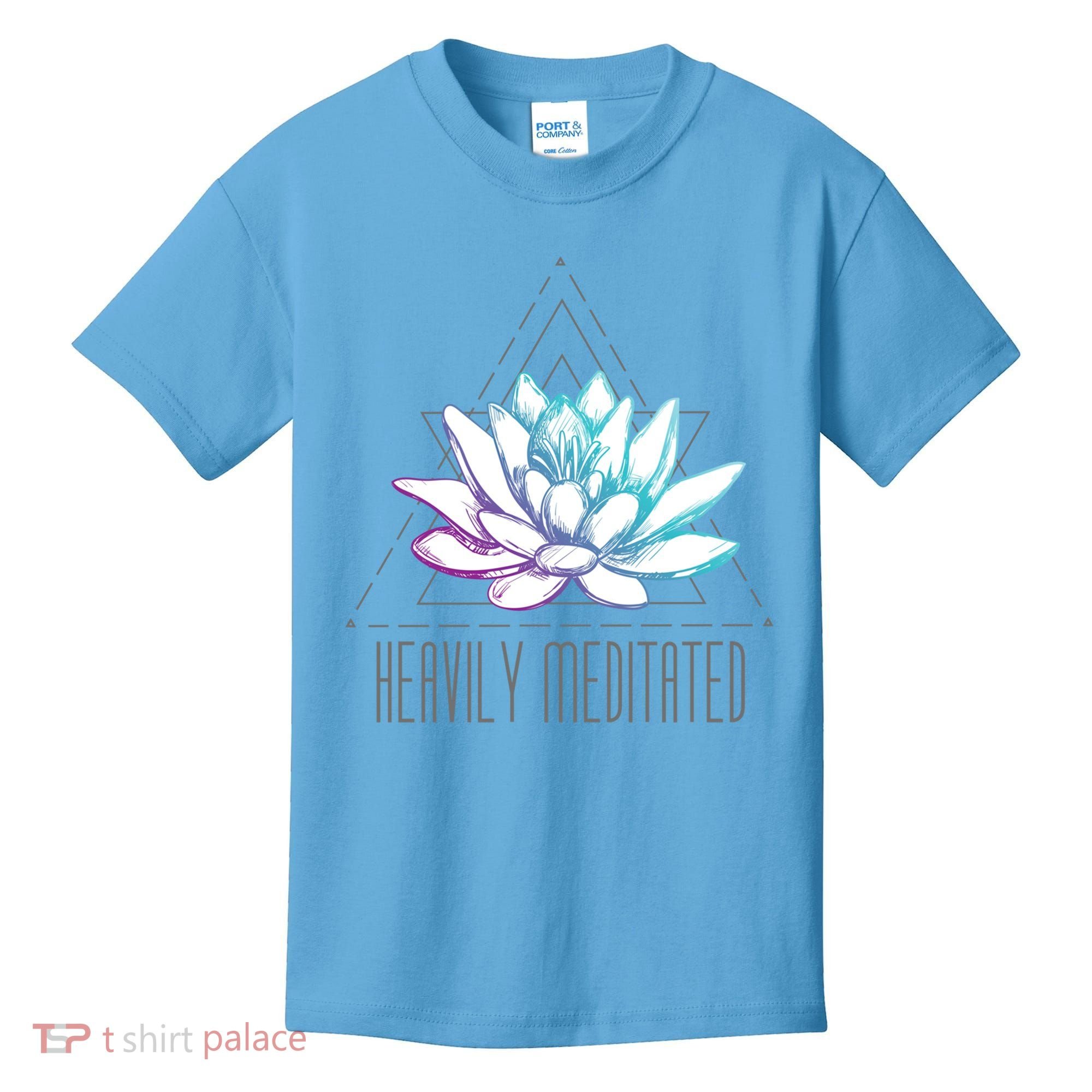 Heavily Meditated Lotus Minimalist Meditation Spiritual Gift Kids T-Shirt