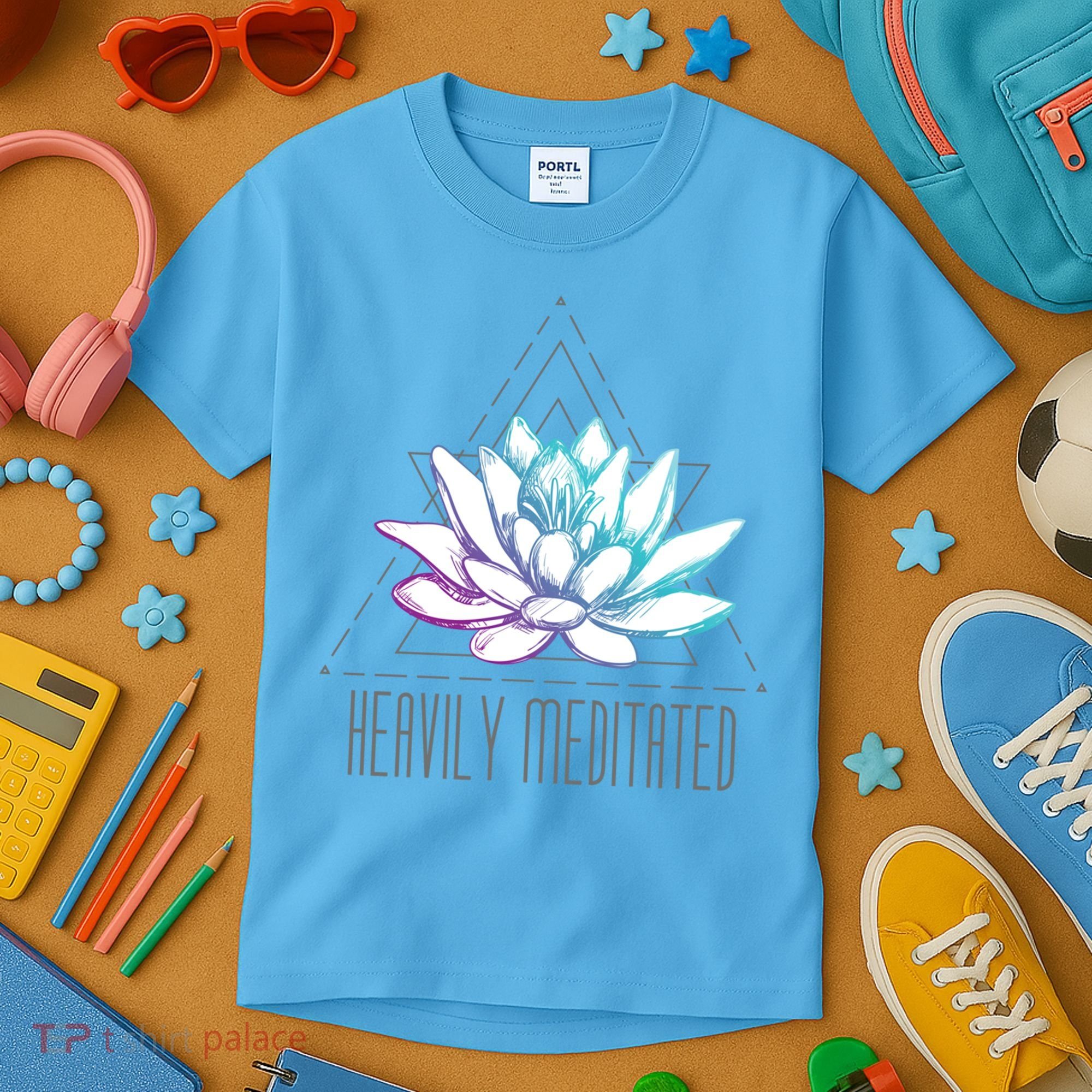 Heavily Meditated Lotus Minimalist Meditation Spiritual Gift Kids T-Shirt