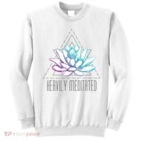 Heavily Meditated Lotus Minimalist Meditation Spiritual Gift Sweatshirt thumb 0
