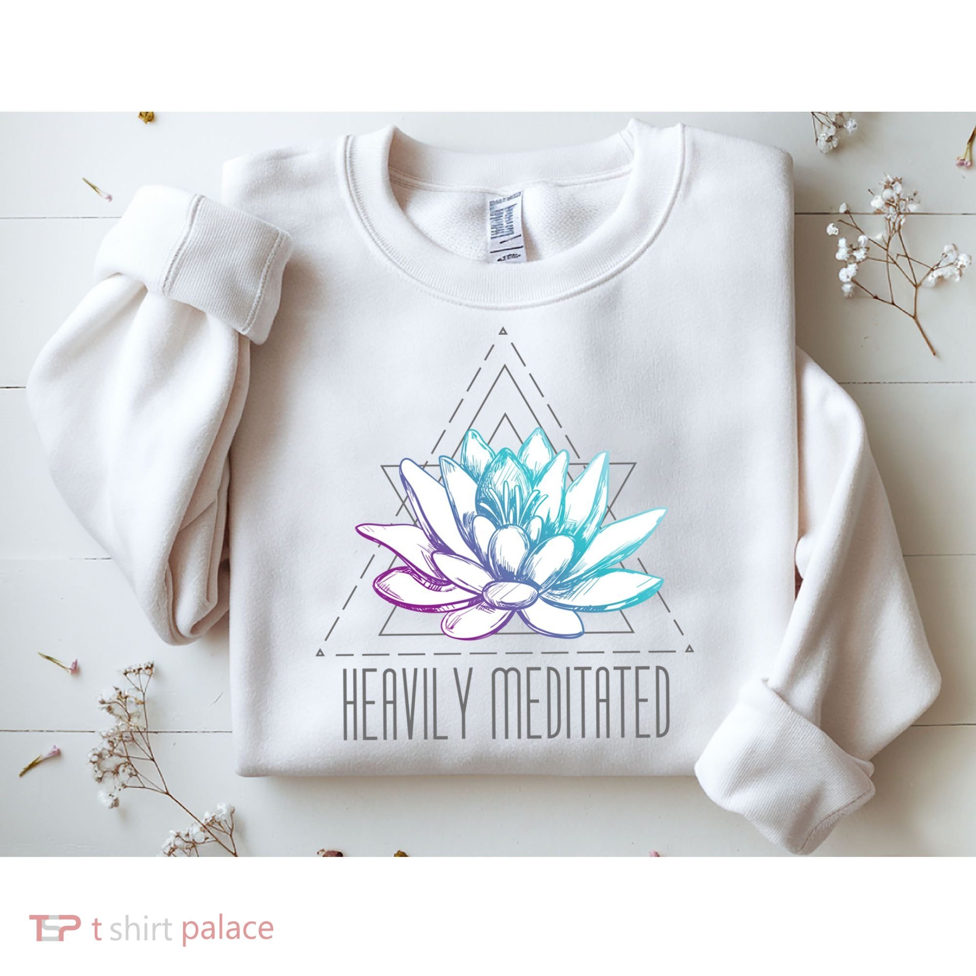 Heavily Meditated Lotus Minimalist Meditation Spiritual Gift Sweatshirt