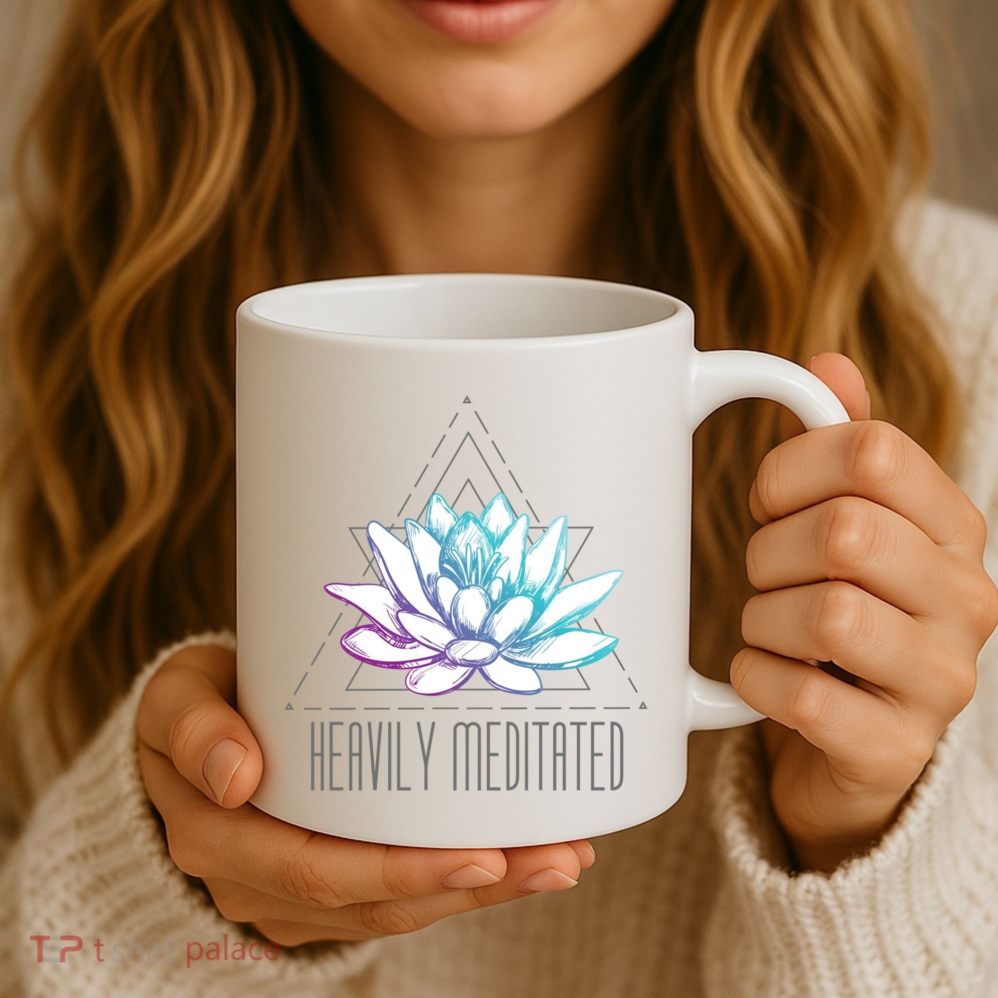 Heavily Meditated Lotus Minimalist Meditation Spiritual Gift Coffee Mug