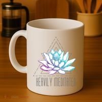 Heavily Meditated Lotus Minimalist Meditation Spiritual Gift Coffee Mug thumb 4
