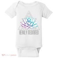 Heavily Meditated Lotus Minimalist Meditation Spiritual Gift Baby Bodysuit thumb 0
