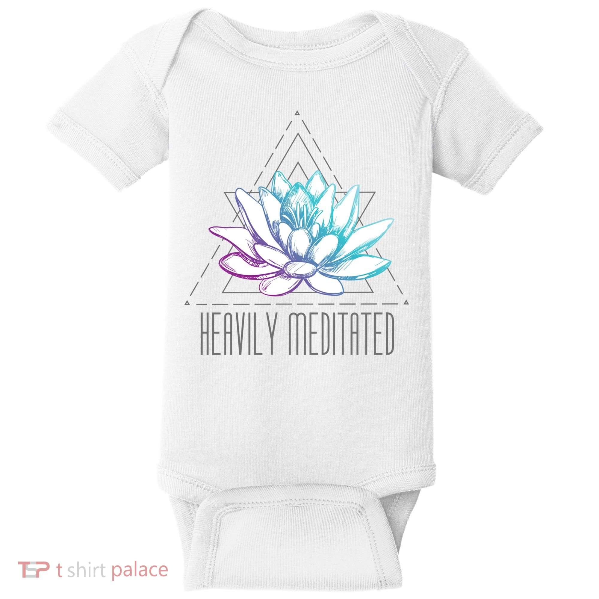 Heavily Meditated Lotus Minimalist Meditation Spiritual Gift Baby Bodysuit