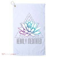 Heavily Meditated Lotus Minimalist Meditation Spiritual Gift Golf Towel thumb 0