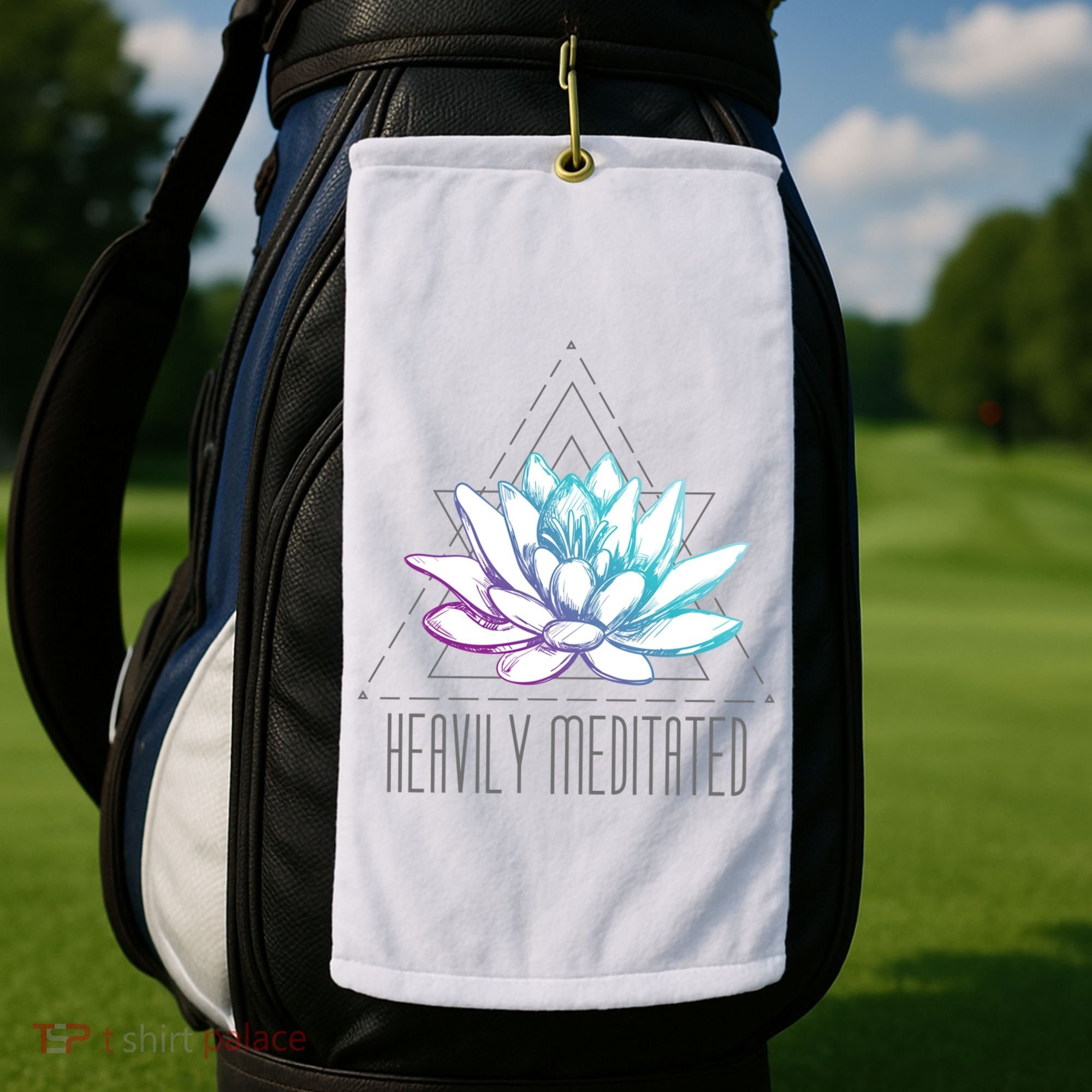 Heavily Meditated Lotus Minimalist Meditation Spiritual Gift Golf Towel