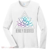 Heavily Meditated Lotus Minimalist Meditation Spiritual Gift Women's Long Sleeve Shirt thumb 0