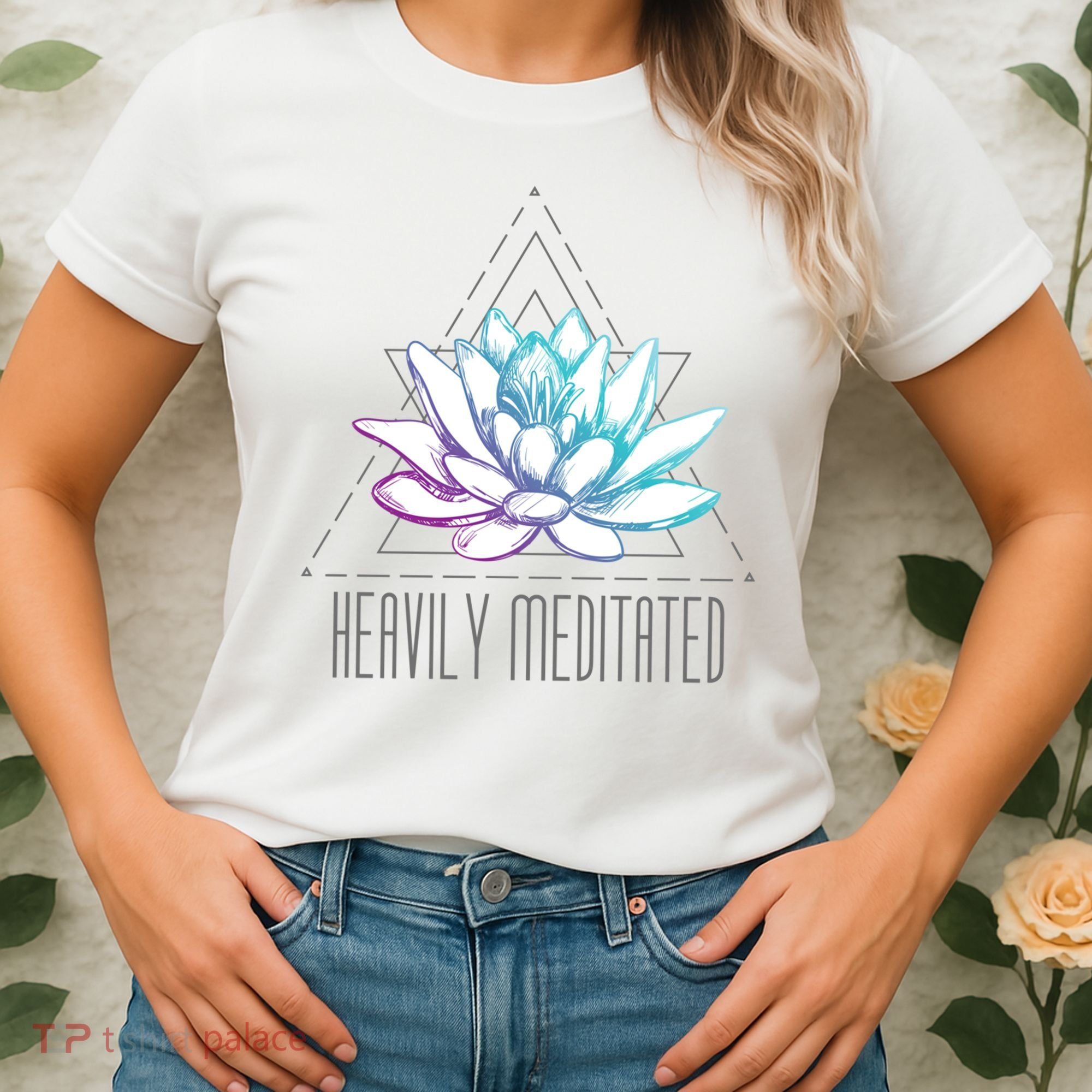 Heavily Meditated Lotus Minimalist Meditation Spiritual Gift Women's T-Shirt