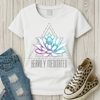 Heavily Meditated Lotus Minimalist Meditation Spiritual Gift Women's T-Shirt thumb 3
