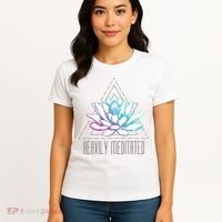 Heavily Meditated Lotus Minimalist Meditation Spiritual Gift Women's T-Shirt thumb 4