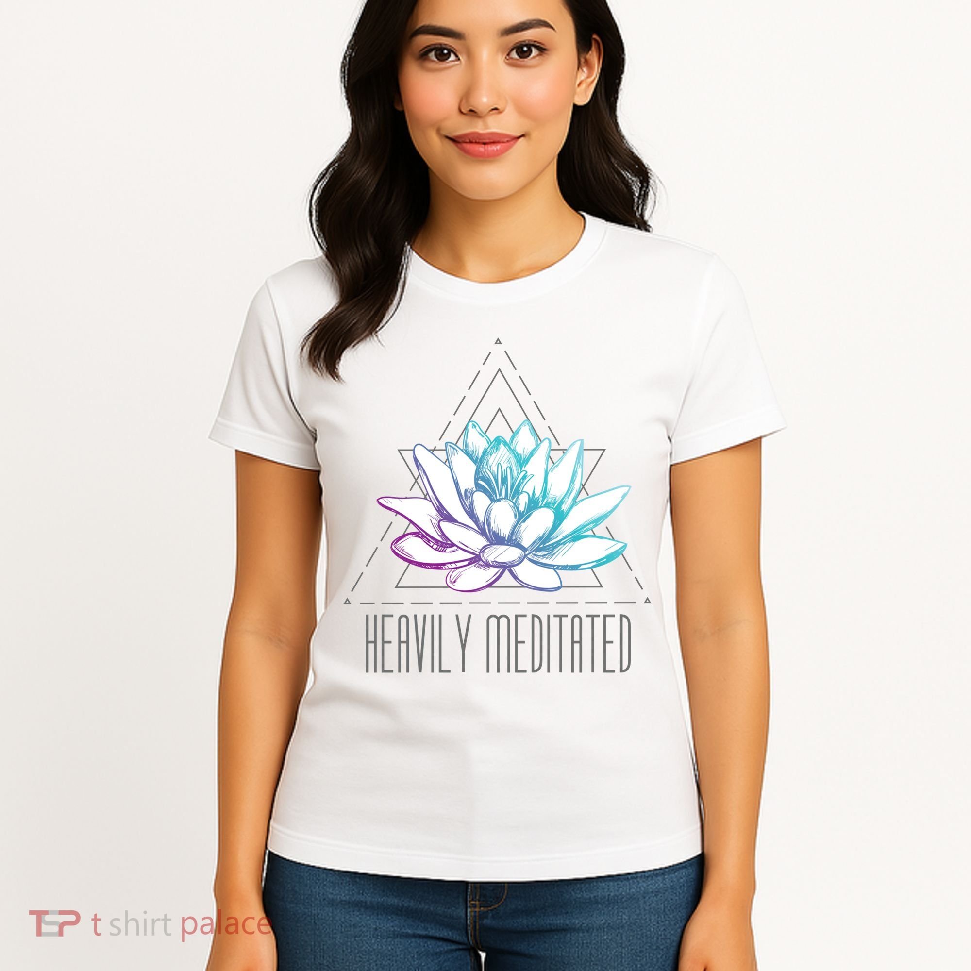 Heavily Meditated Lotus Minimalist Meditation Spiritual Gift Women's T-Shirt