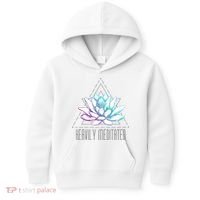 Heavily Meditated Lotus Minimalist Meditation Spiritual Gift Kids Hoodie thumb 0