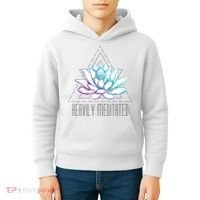 Heavily Meditated Lotus Minimalist Meditation Spiritual Gift Kids Hoodie thumb 4