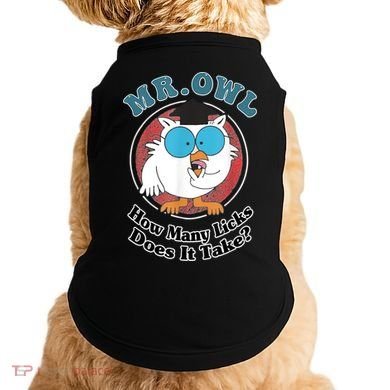 How Many Licks Does It Take Funny Owl Sarcastic Doggie Tank
