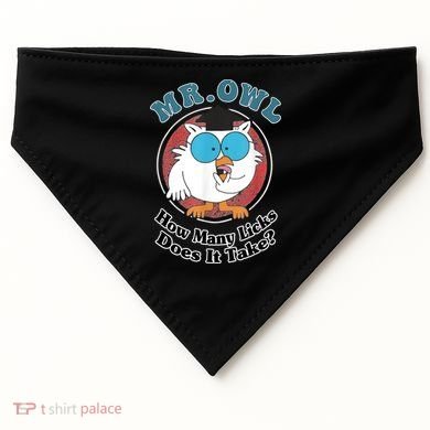 How Many Licks Does It Take Funny Owl Sarcastic USA-Made Doggie Bandana