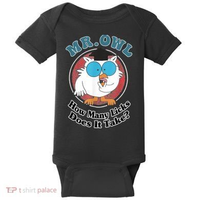 How Many Licks Does It Take Funny Owl Sarcastic Baby Bodysuit