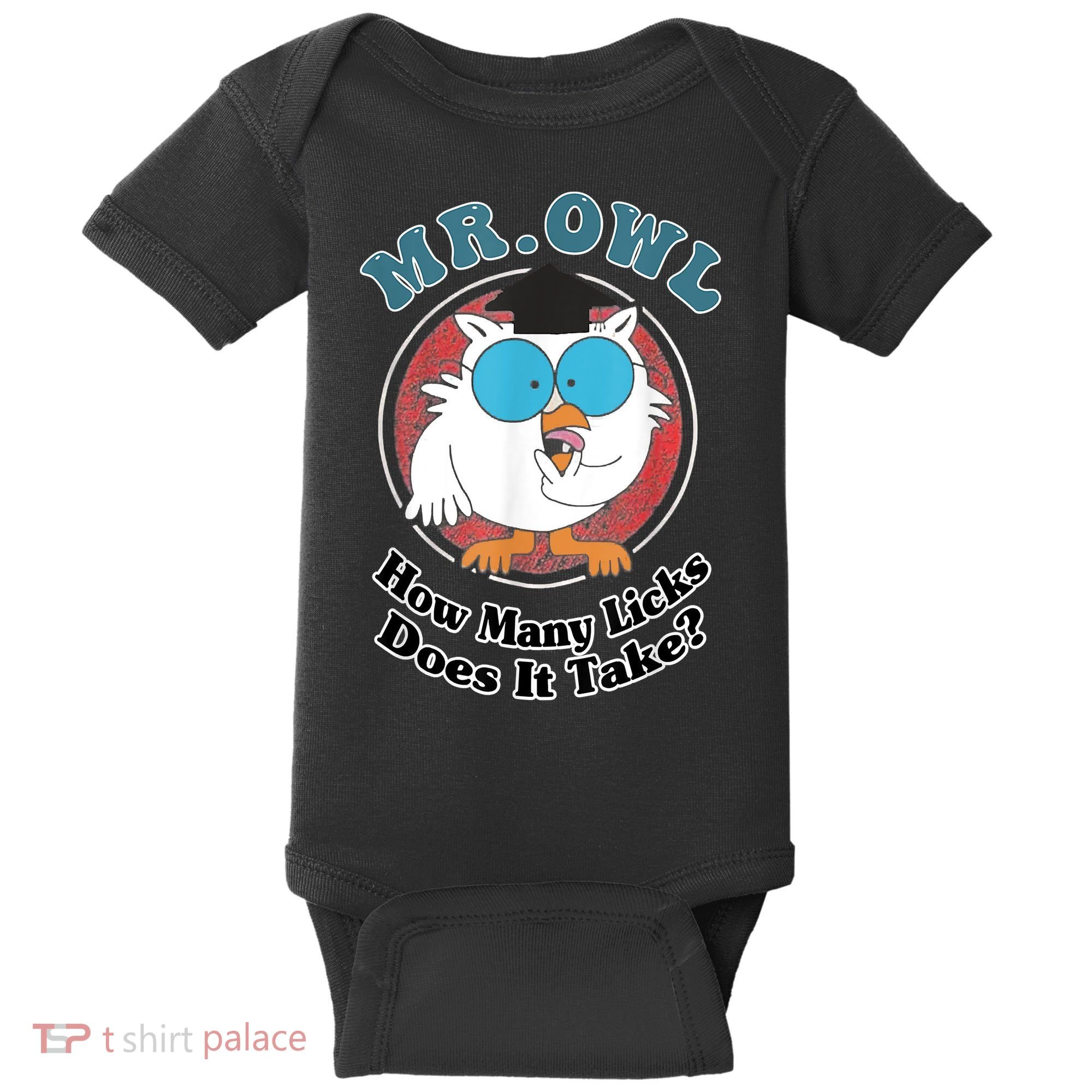 How Many Licks Does It Take Funny Owl Sarcastic Baby Bodysuit