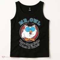 How Many Licks Does It Take Funny Owl Sarcastic Tank Top thumb 2