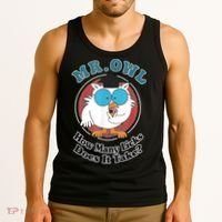 How Many Licks Does It Take Funny Owl Sarcastic Tank Top thumb 3