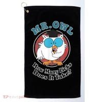 How Many Licks Does It Take Funny Owl Sarcastic Golf Towel thumb 0