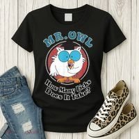 How Many Licks Does It Take Funny Owl Sarcastic Women's T-Shirt thumb 3