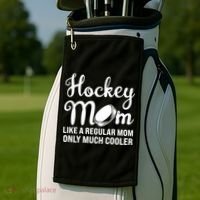 Hockey Mom Like A Regular Mom Only Much Cooler Hockey Player Gift Golf Towel thumb 2