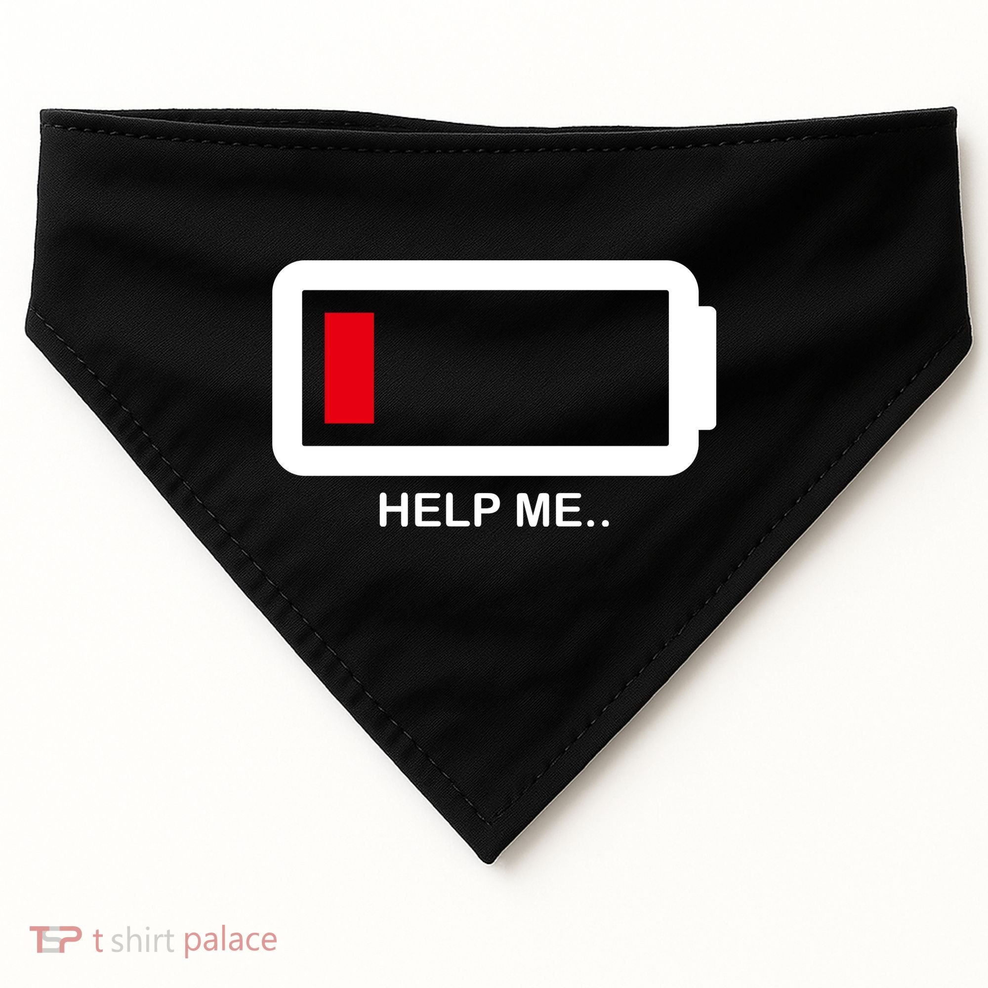 Help Me Low Battery USA-Made Doggie Bandana