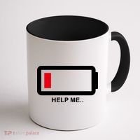 Help Me Low Battery Coffee Mug thumb 1