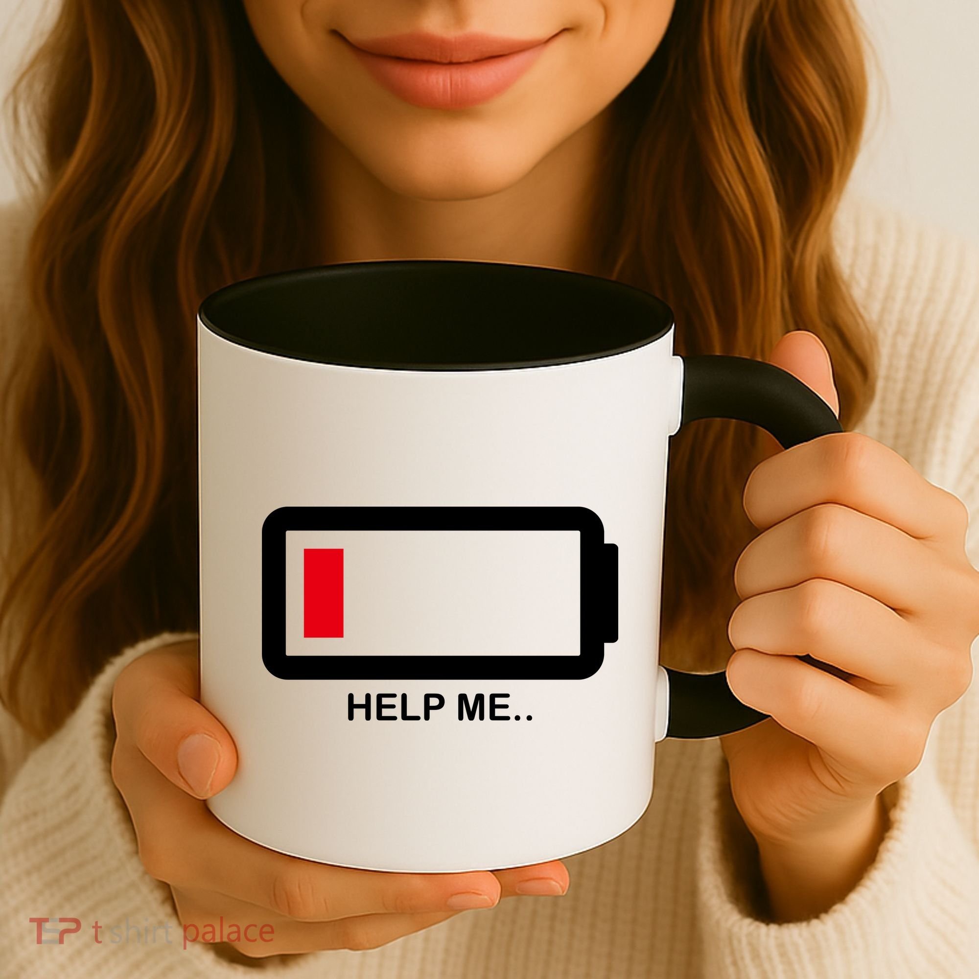 Help Me Low Battery Coffee Mug