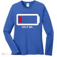 Help Me Low Battery Women's Long Sleeve Shirt thumb 0