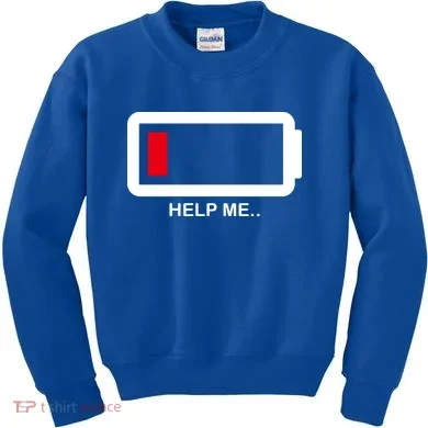 Help Me Low Battery Kids Sweatshirt