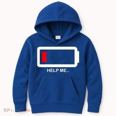 Help Me Low Battery Kids Hoodie