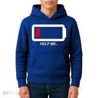 Help Me Low Battery Kids Hoodie thumb 4