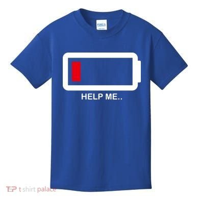 Help Me Low Battery Kids T-Shirt