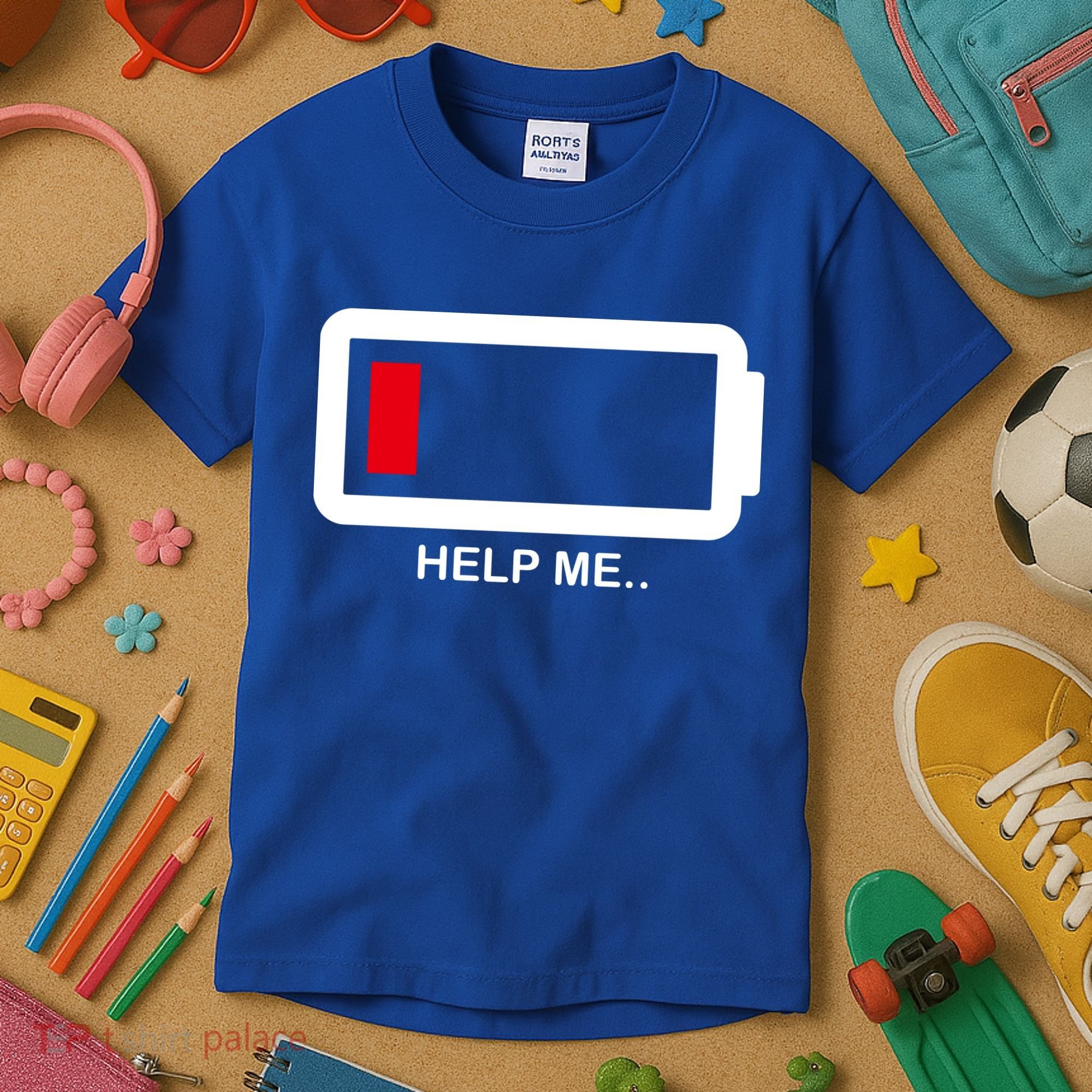 Help Me Low Battery Kids T-Shirt
