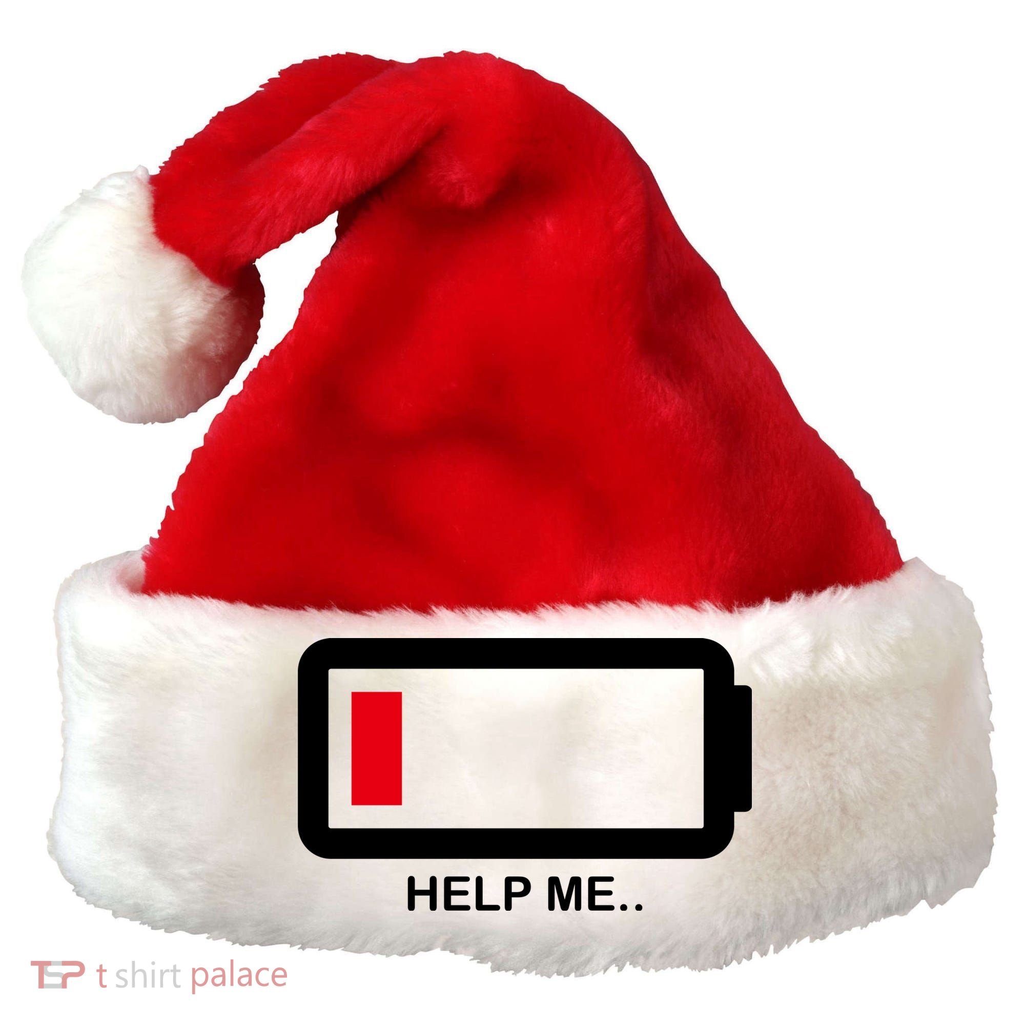 Help Me Low Battery Santa Hat