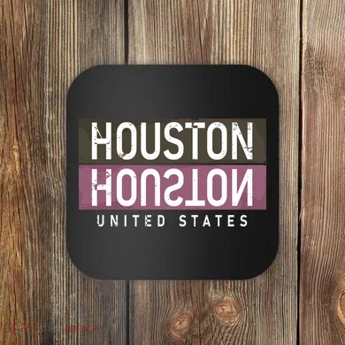 Houston Mirrored Logo Coaster