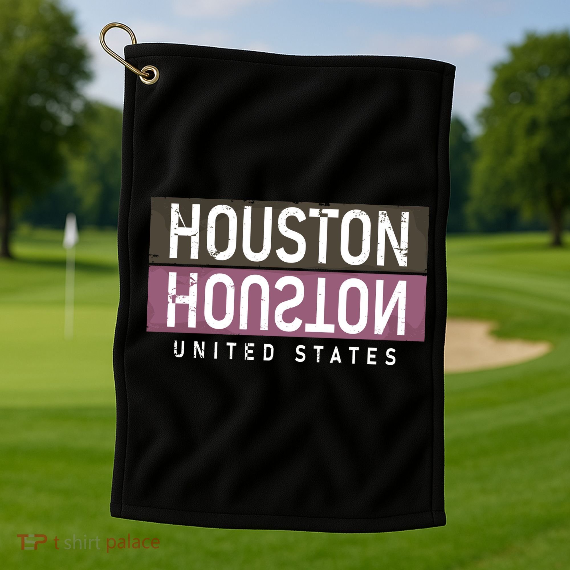 Houston Mirrored Logo Golf Towel