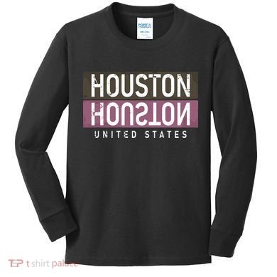 Houston Mirrored Logo Kids Long Sleeve Shirt